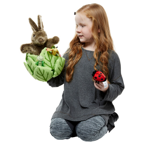 Hide-Away Puppets: Rabbit in a Lettuce (with 3 Mini Beasts)