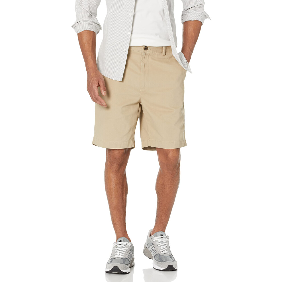 Amazon Essentials Mens classic-Fit 9 Short  Light Brown  33