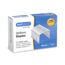 Zszywki Rapesco S11662Z3 26/6 mm ocynkowane [pudelko 5 000 sztuk]