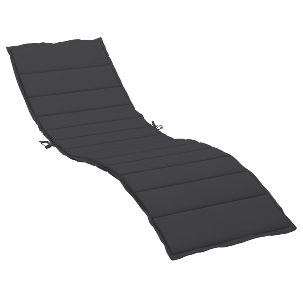 vidaXL Sun Lounger Cushion Black 78.7""x19.7""x1.2"" Fabric