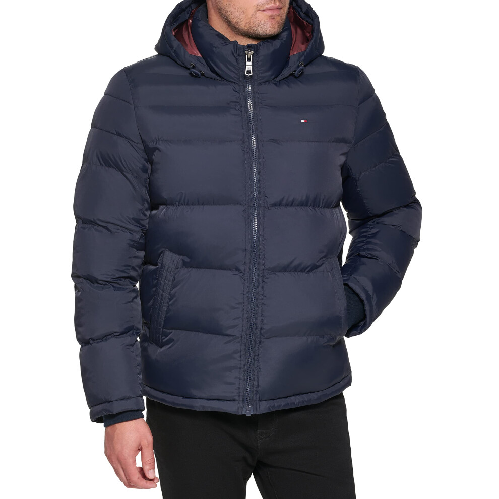 Tommy Hilfiger Mens Hooded Puffer Jacket  Midnight  XX-Large