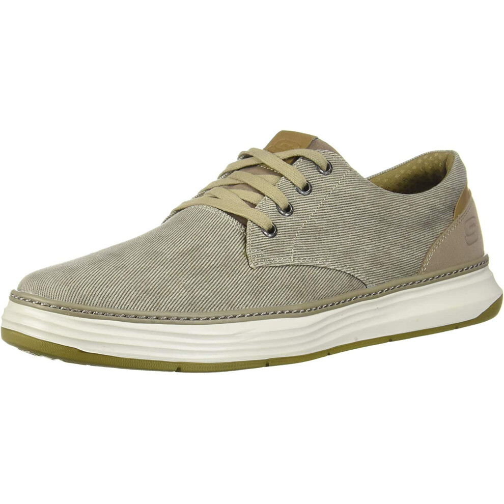 Skechers Men's Moreno Canvas Oxford Shoe  Khaki  8 Medium US