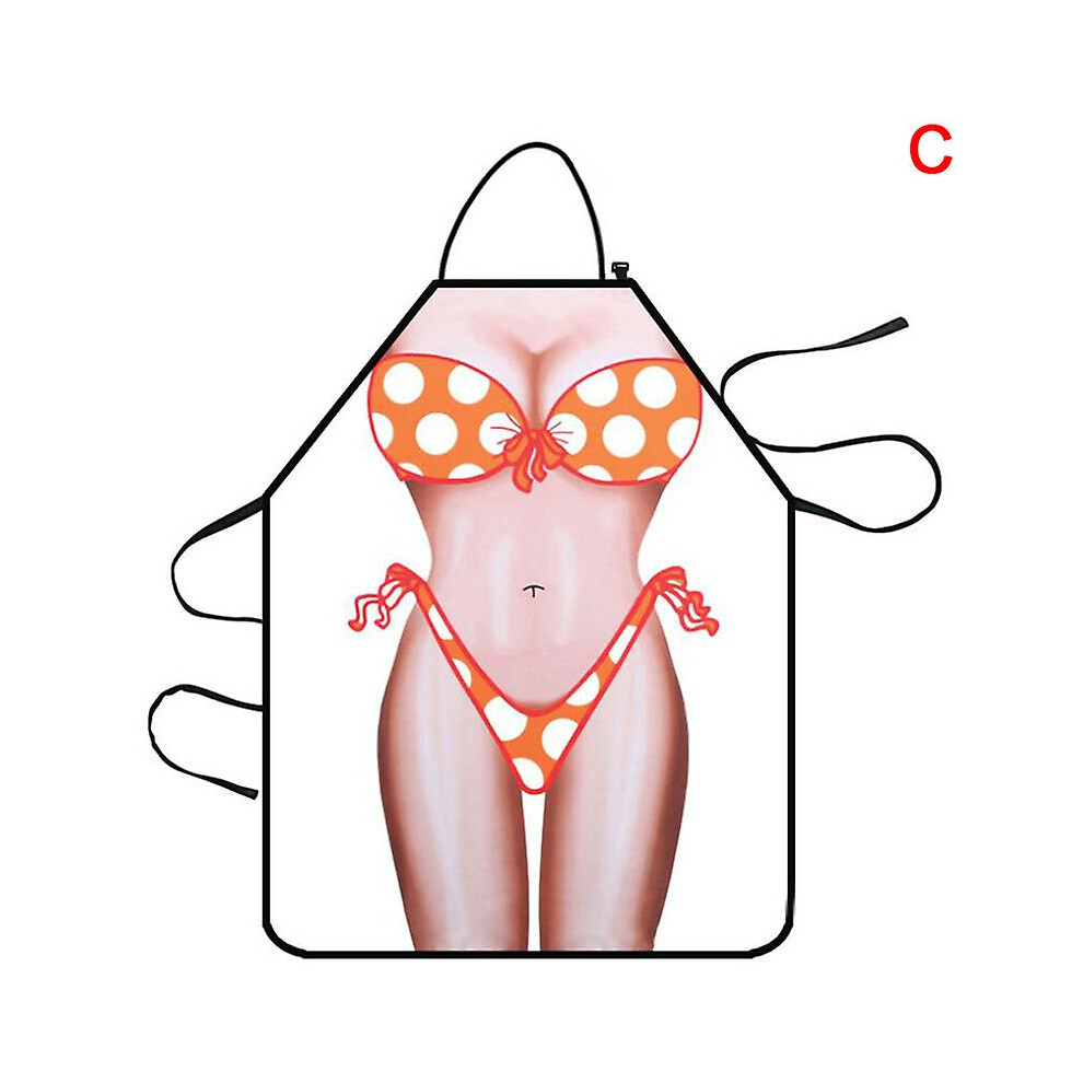 (C) Funny Muscle Man Kitchen Apron Sexy Women Cooking Pinafore Home Cleaning Tool