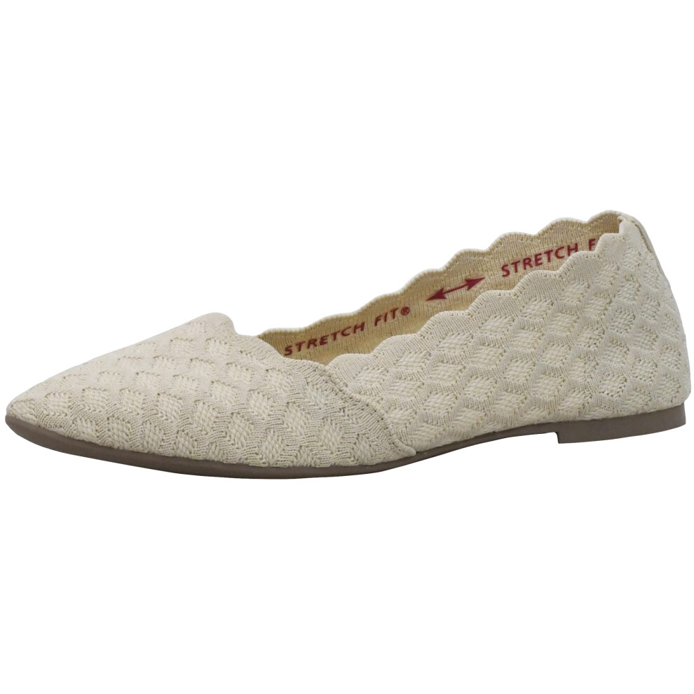 Skechers Women's Cleo-Honeycomb Ballet Flat  Natural  7 W US