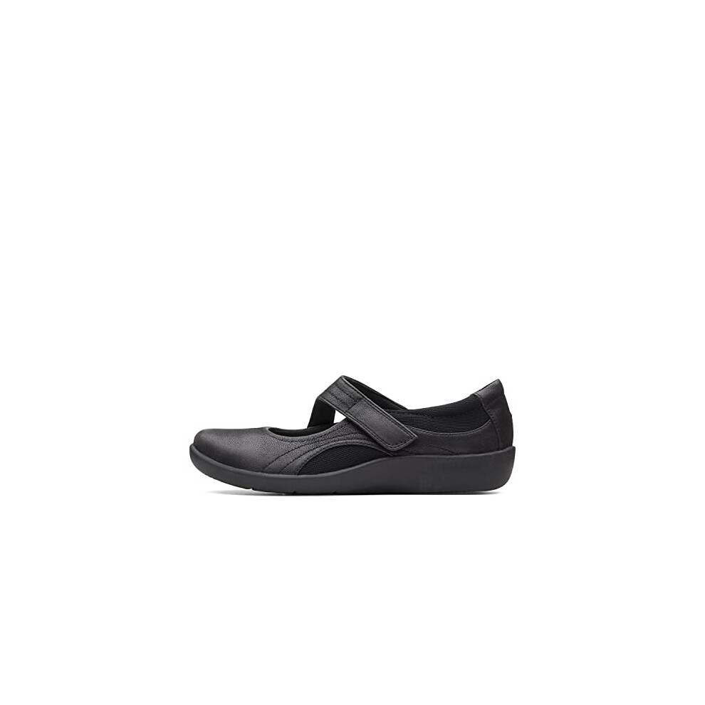 Clarks womens Sillian Bella Mary Jane Flat  Black  8 Wide US