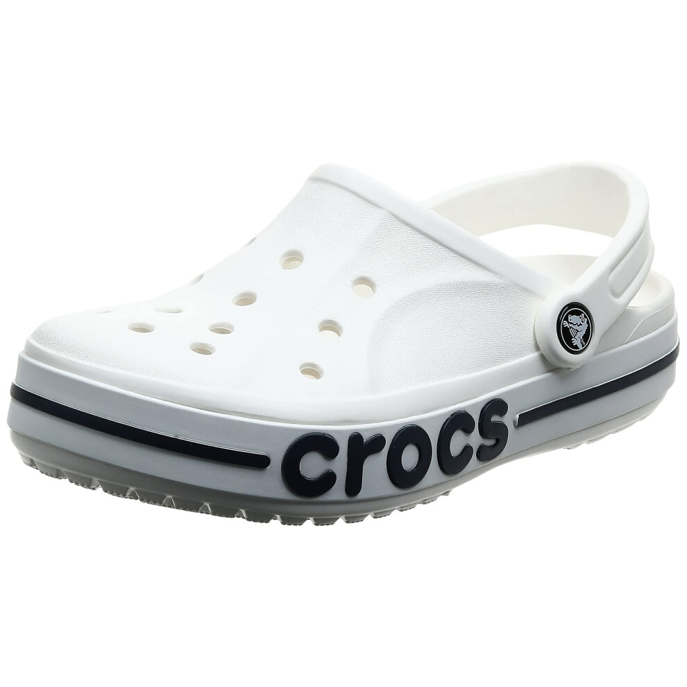 crocs Unisex-Adult Bayaband clogs  WhiteNavy  12 Men14 Women