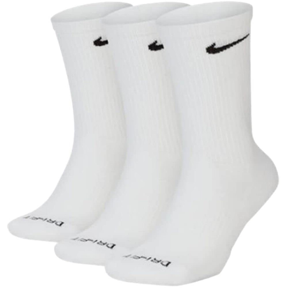 Nike Everyday Plus cushion crew Sock (3 pair) (White  Large)