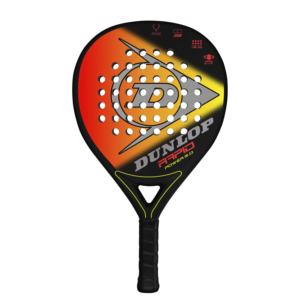 Dunlop Sports Rapid Power 30 Padel Racket  BlackOrangeYellow