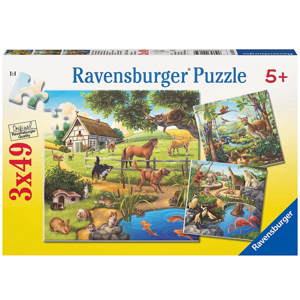 Ravensburger Forest  Zoo & Pets Jigsaw Puzzle (3 x 49 Piece)