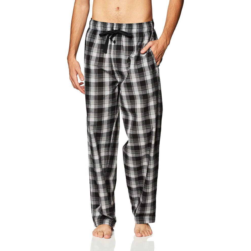 Fruit of the Loom Mens Woven Sleep Pajama Pant  Ebony  Large