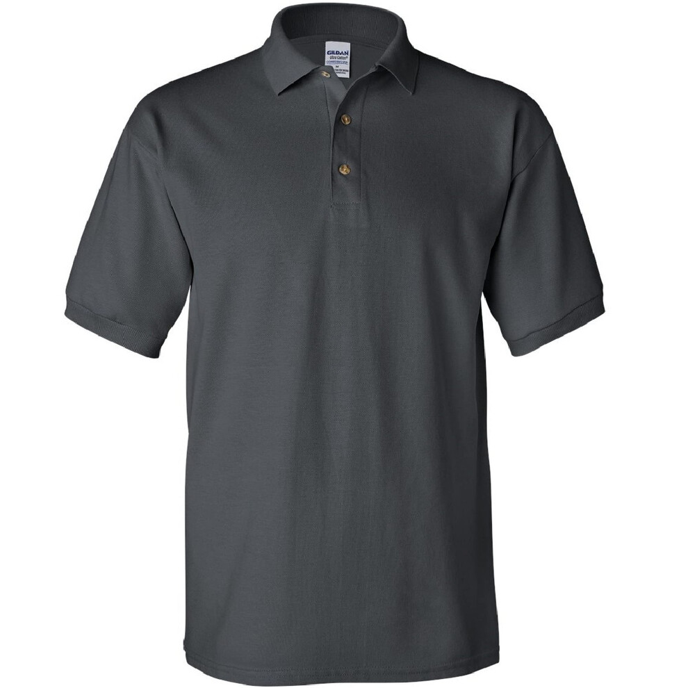 Gildan Mens Ultra Cotton Pique Polo Shirt (S) (Dark Heather)