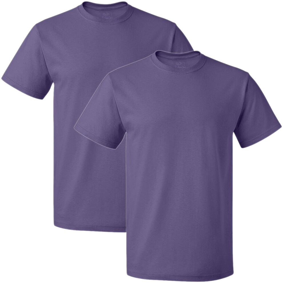 Fruit of the Loom Men's Crew T-Shirt (2 Pack)  Purple  Small