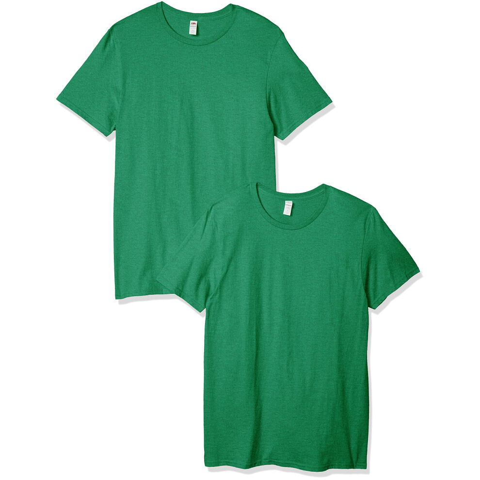 Fruit of the Loom Men's Crew T-Shirt (2 Pack)  Clover  Small