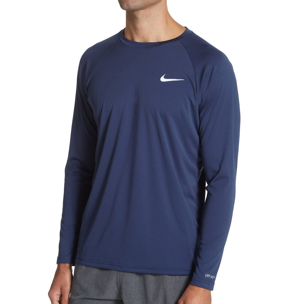 Nike Men's Essential Long Sleeve Hydroguard Midnight Navy XL