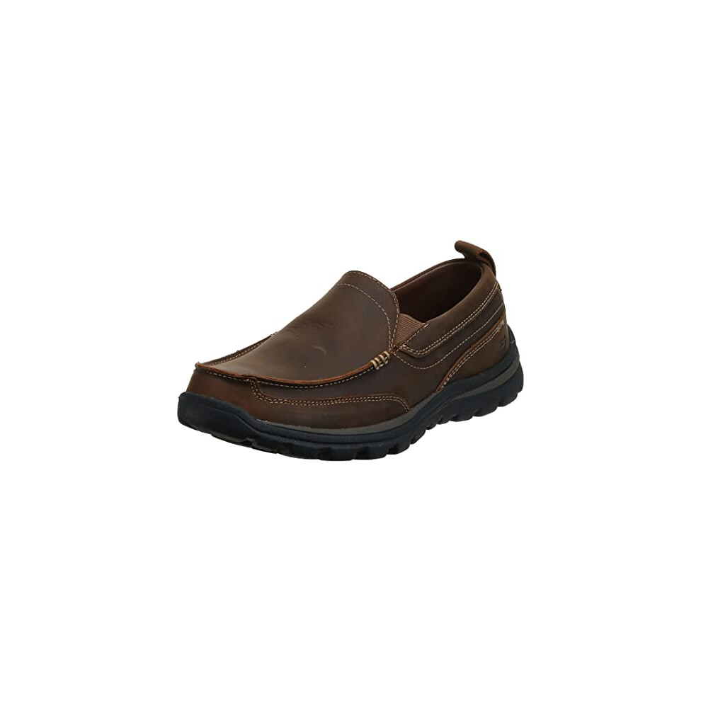 Skechers mens Superior gains Loafer  Dark Brown  9 X-Wide US