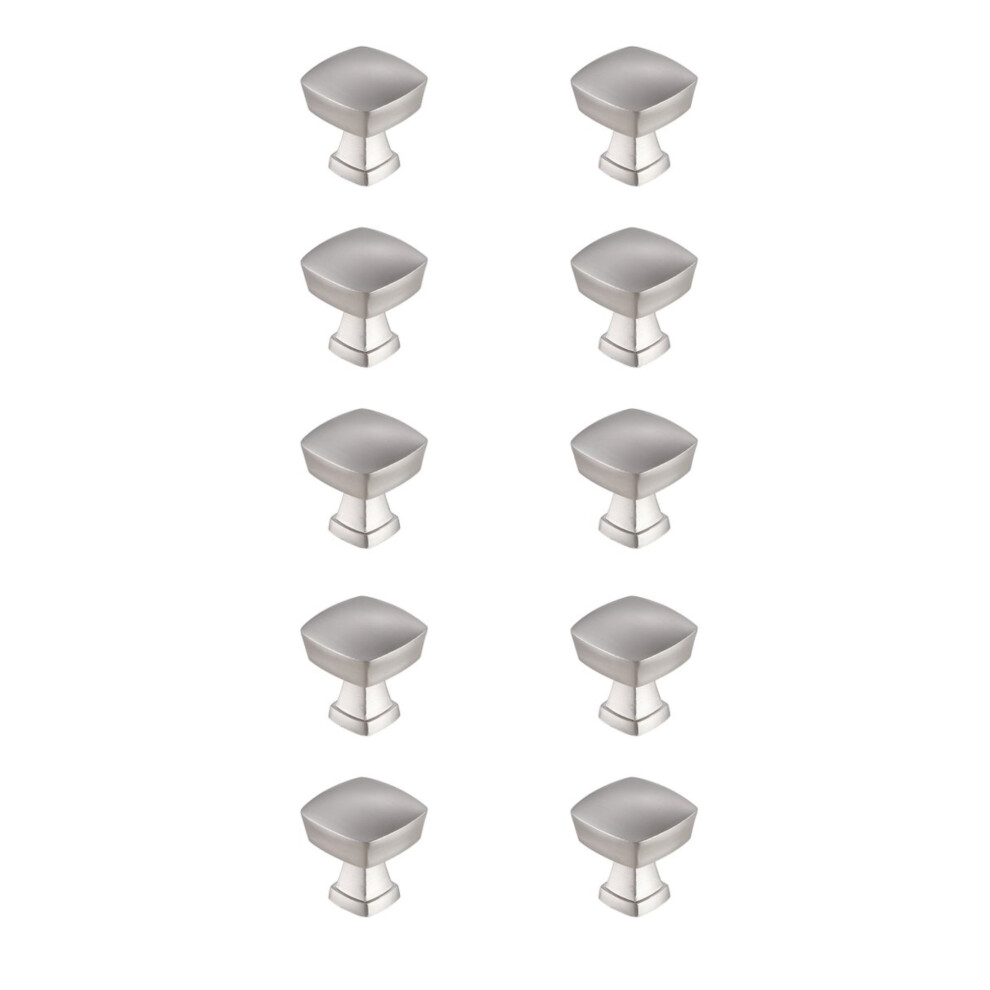 Irvin 1.3"""" Brushed Nickel Square Knob Multipack (Set Of 10) 196683006566