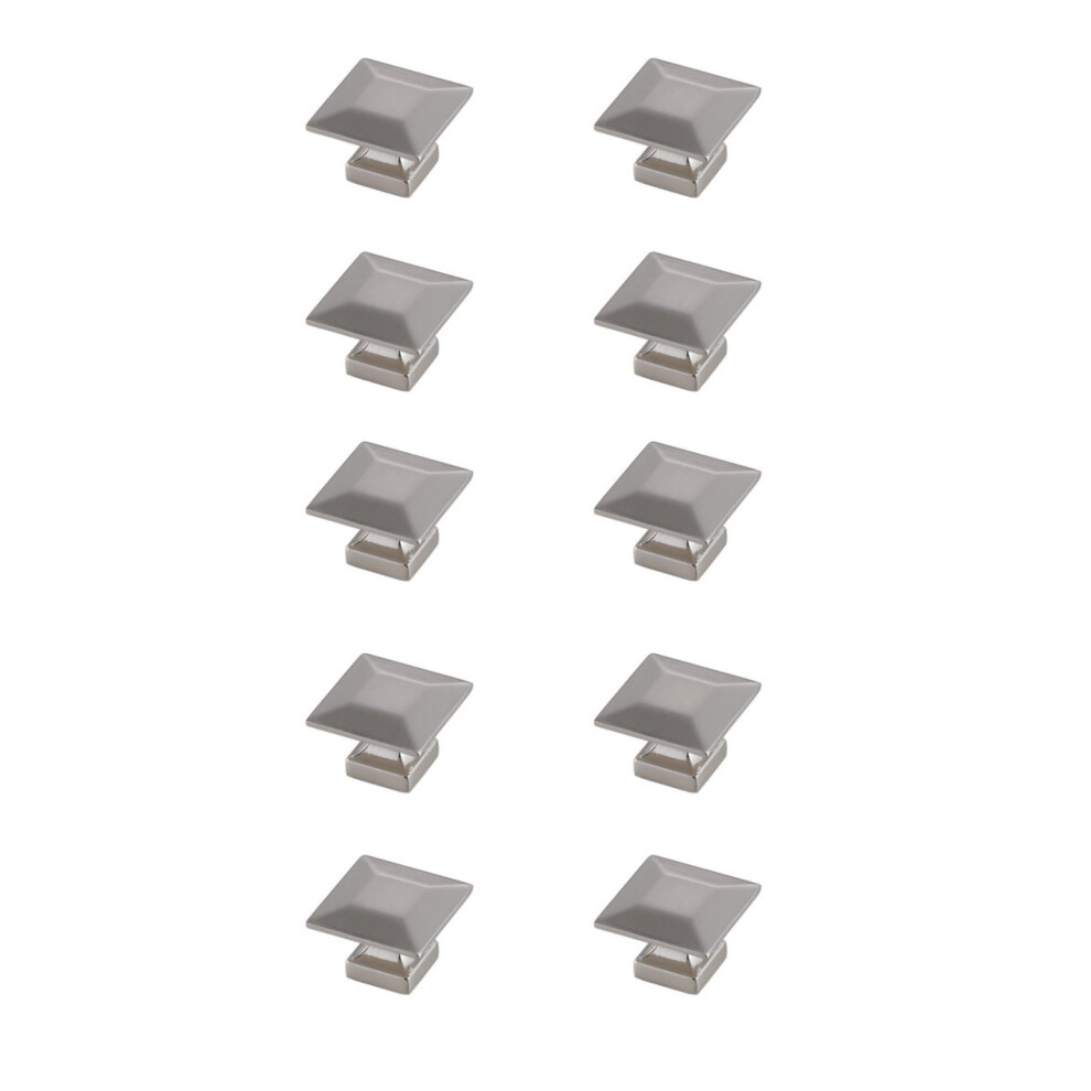 Cecil 1.3"""" Brushed Nickel Square Knob Multipack (Set Of 10) 196683006641