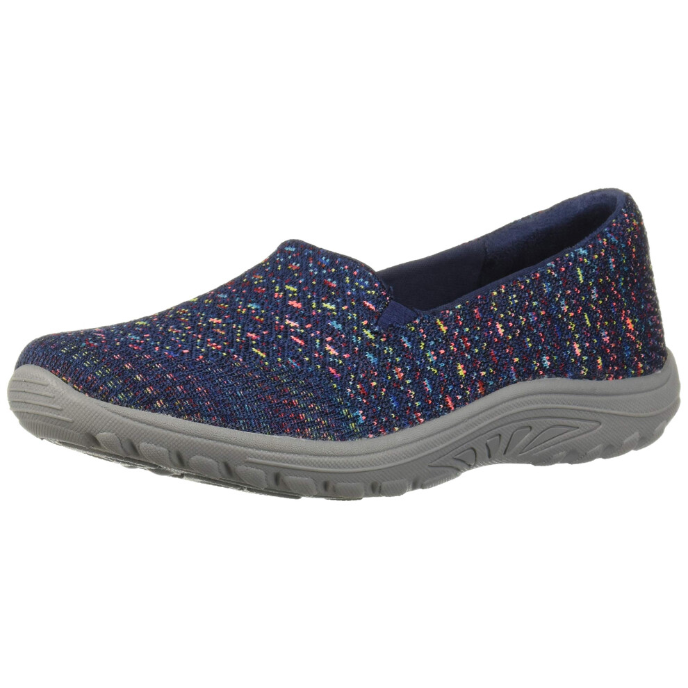 Skechers womens Reggae Fest - Wicker Loafer Flat  Navy  7 US