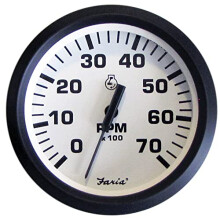 Faria 32905 Euro Tachometer 7 Gauge All Outboard - White 4""