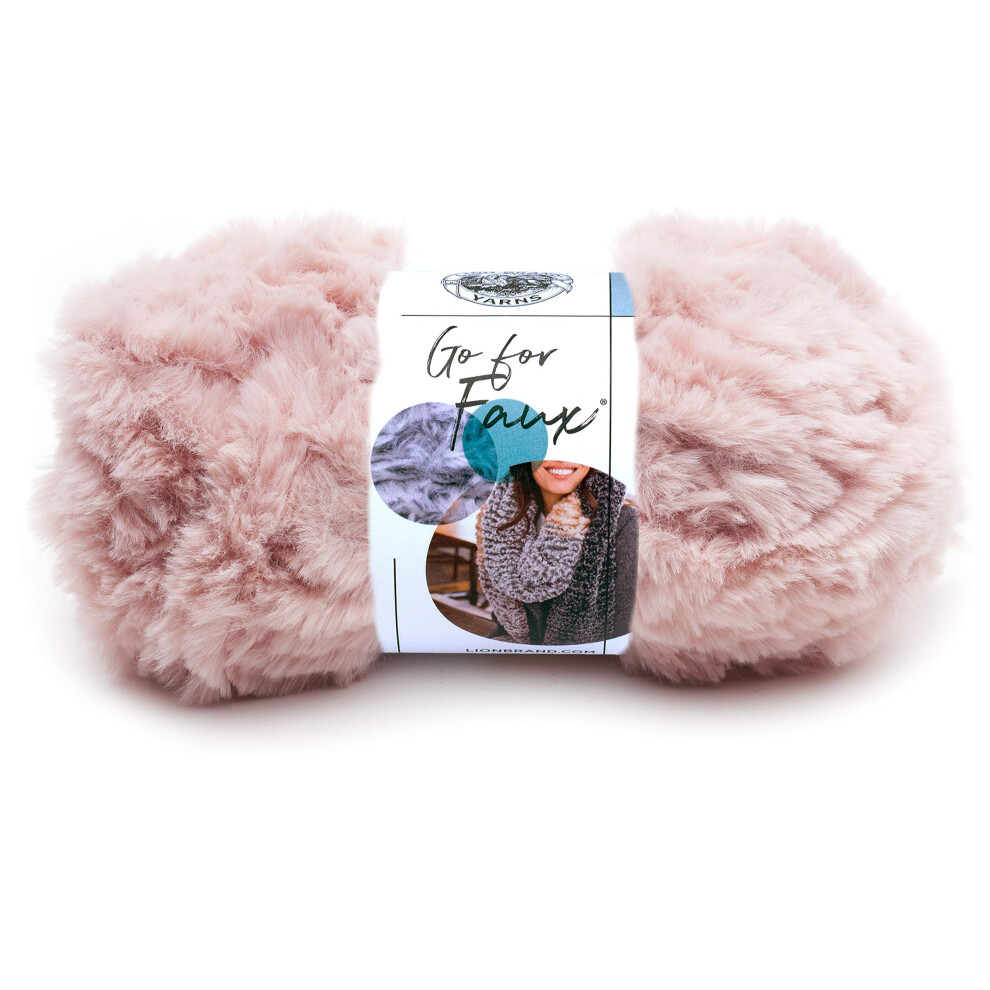 (1 Skein) Lion Brand Yarn go for Faux Bulky Yarn  Pink Poodle