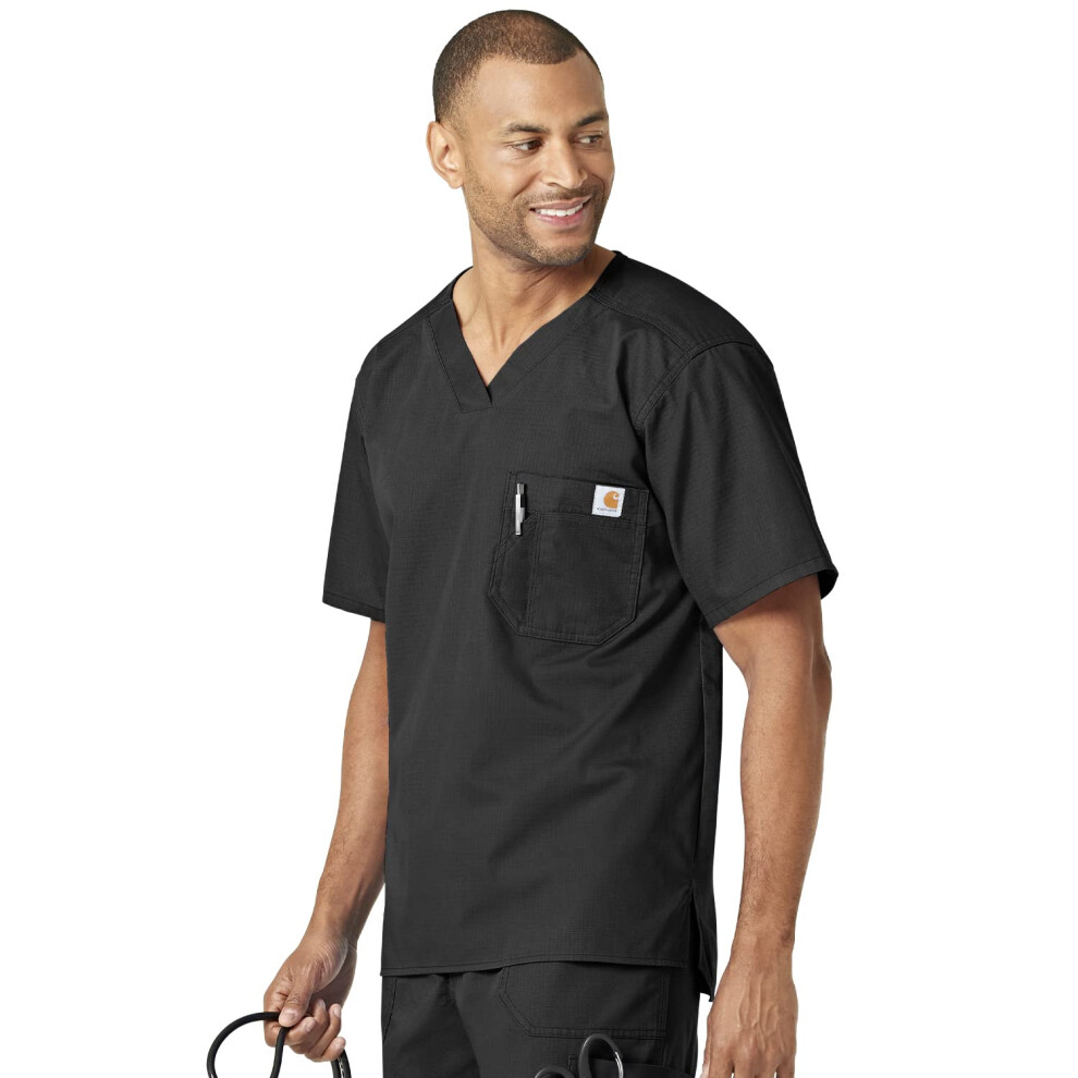 carhartt Mens Solid Ripstop Utility Scrub Top  Black  X-Large