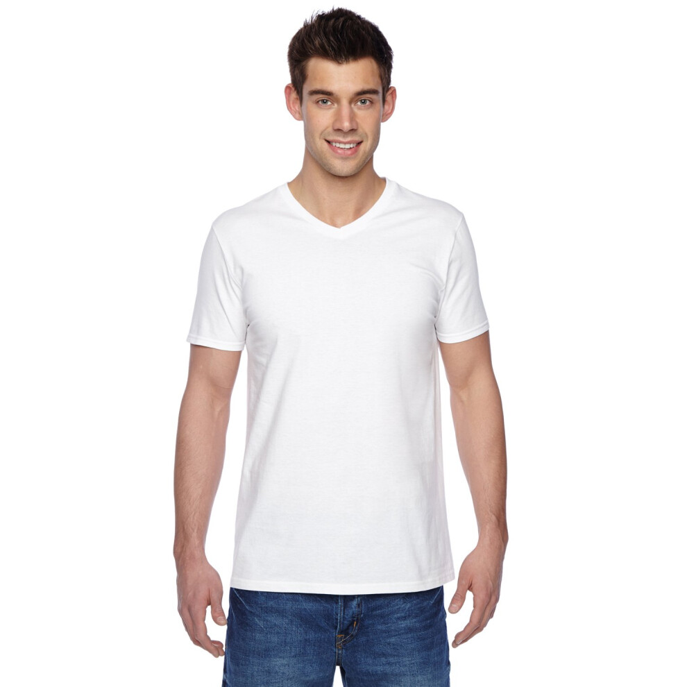 Fruit of the Loom Mens Jersey V-Neck T-Shirt (SFVR) White 3XL