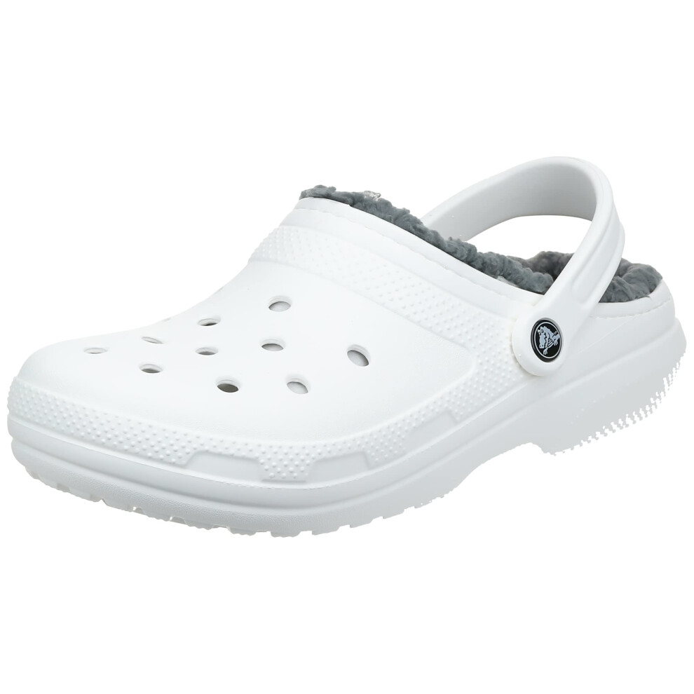 Crocs Classic Lined Clog White/Grey Men's 2  Women's 4 Medium