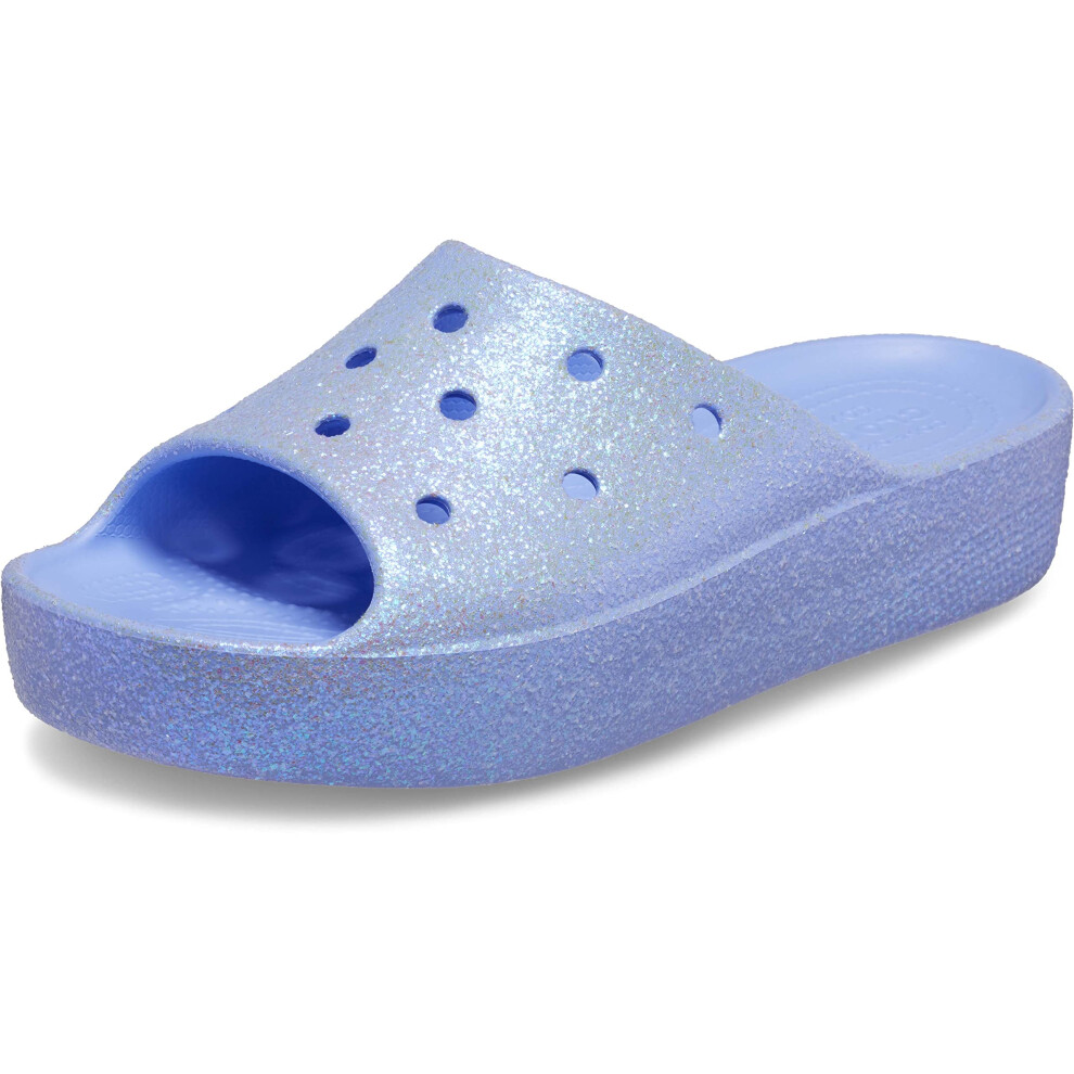 Crocs Women's Classic Slide | Platform Sandals  Moon Jelly  5