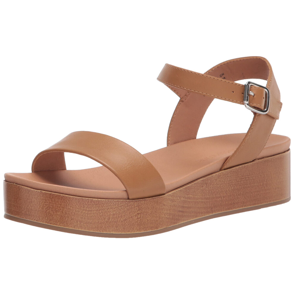 Amazon Essentials Womens Two Band Flatform Sandal  cognac  11