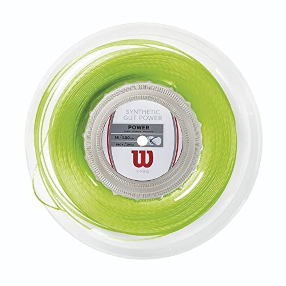 Wilson Synthetic Gut Power 16 Tennis String - Set  Lime Green