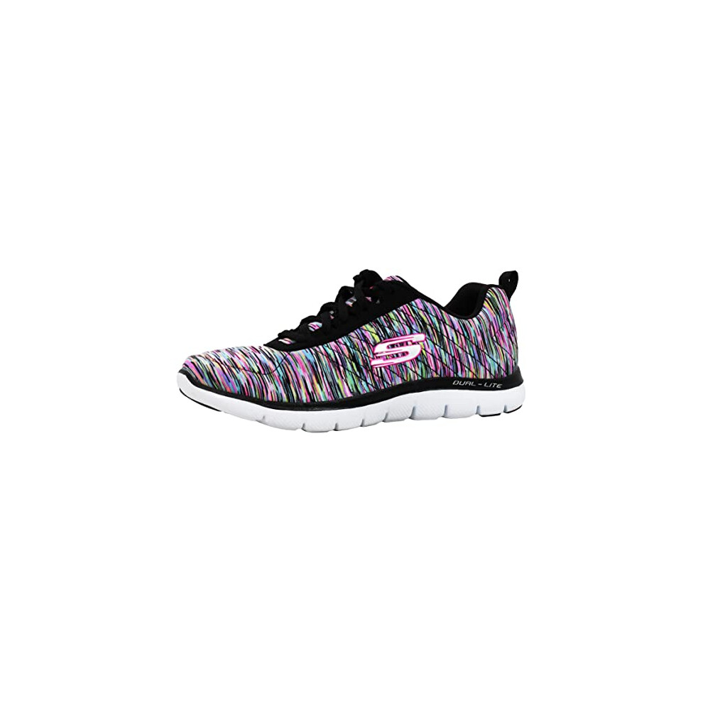 Skechers Women's Flex Appeal 2.0 Black/Multi Sneaker 7.5 M US