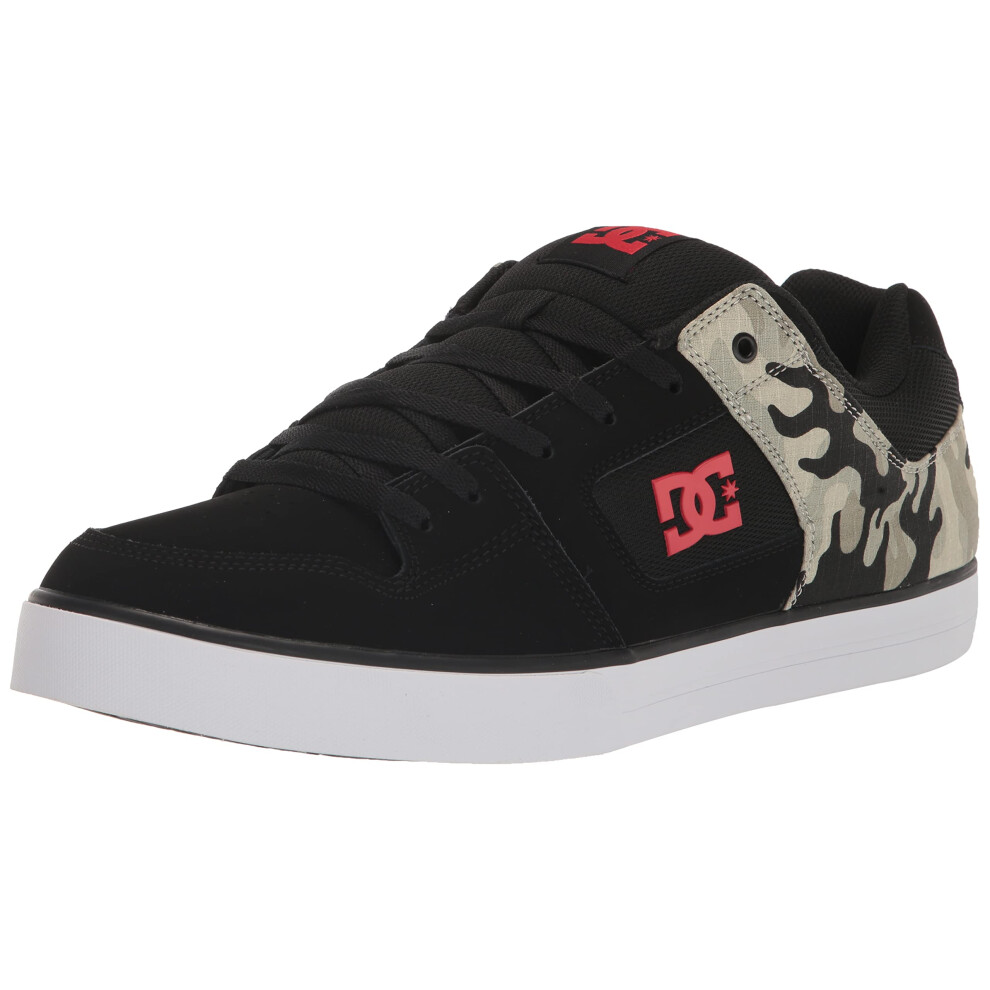 DC Men's Pure Low Top Casual Skate Shoe  Black Camouflage  11