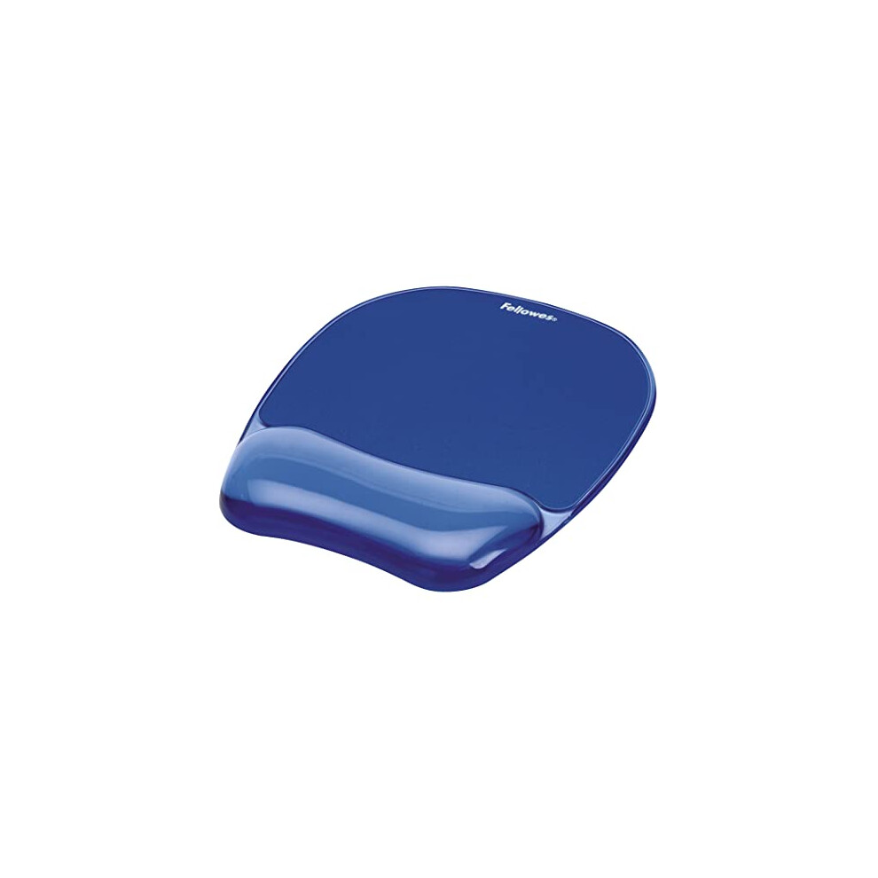 Fellowes 9114120 gel crystal MousepadWrist Rest  Blue (91141)