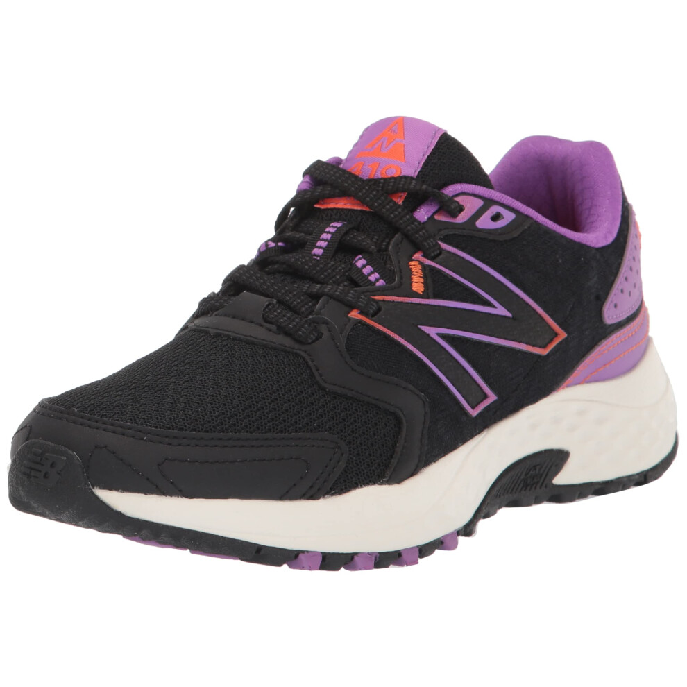 New Balance Womens 410 V7 Trail Running Shoe  BlackPurple  85