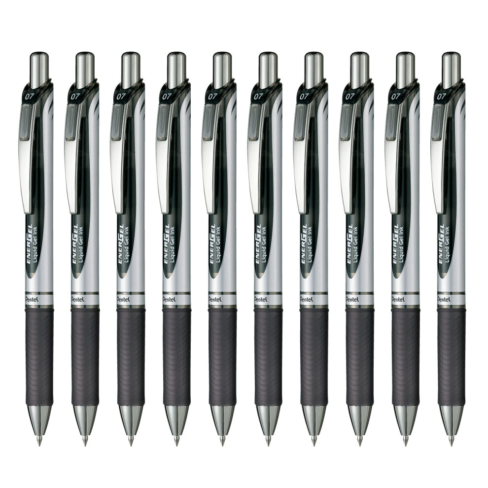 Pentel BL77-A EnerGel Ink Ballpoint Pen  0.7 Black  10 Pieces