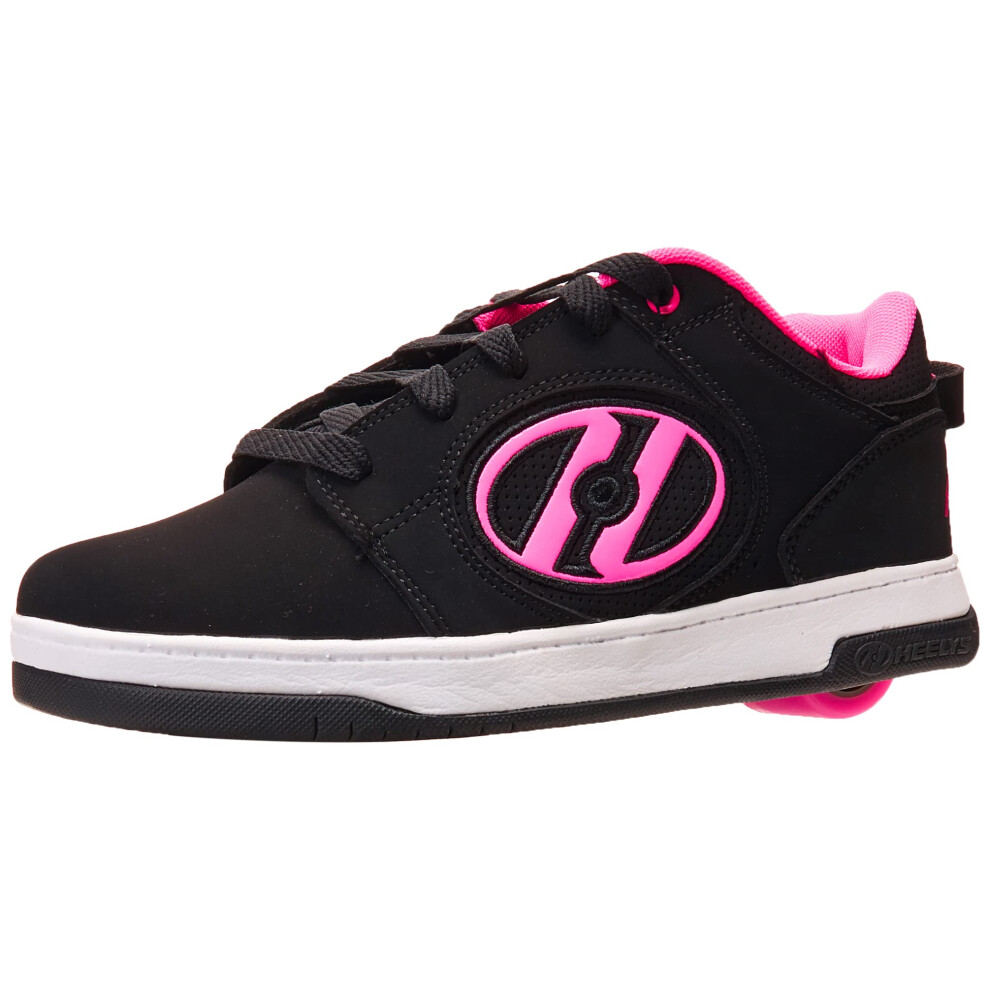 HEELYS Girl's Voyager Tennis Shoe  Black/Pink  7 M US Big Kid