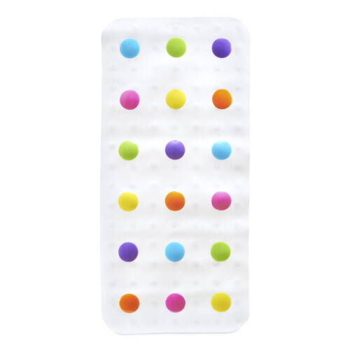 Munchkin Tapete de Banho Dots Munchkin para Crianças, Multicolorido, 30.5x14.25 Polegadas