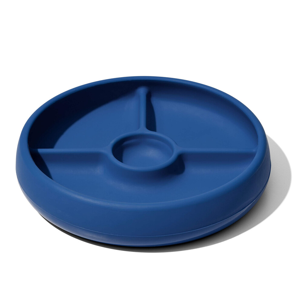 OXO Tot Silicone Divided Plate Navy   6.8x1.3 Inch (Pack of 1)