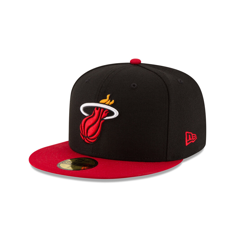 NBA Miami Heat Men's 2-Tone 59FIFTY Fitted Cap   Black   7 1/4