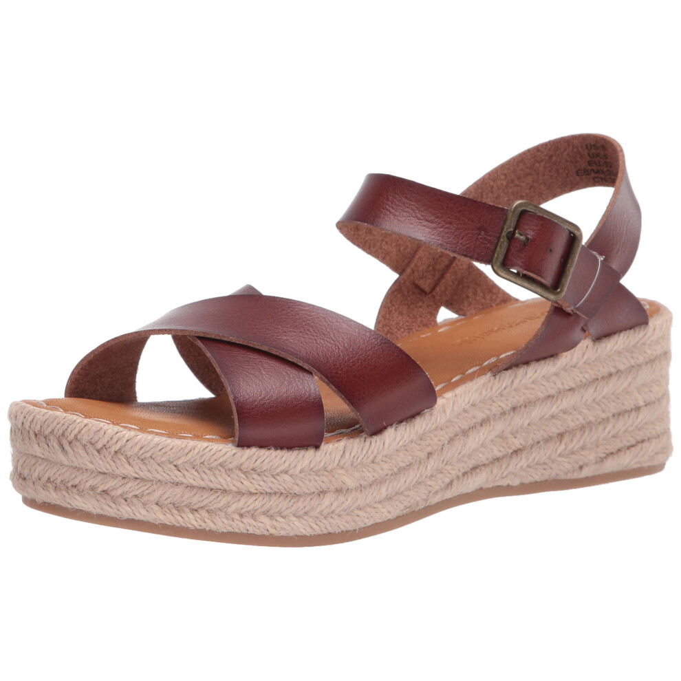 Amazon Essentials Womens Flatform Espadrille Sandal  Brown  75