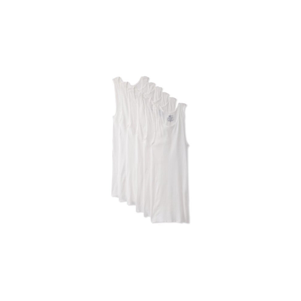 Fruit of the Loom Men's A-Shirt Multipack  5 Pack-White  Large