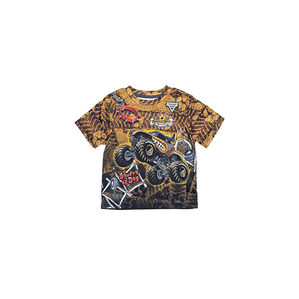 Monster Jam Monster Mutt Toddler Boys graphic T-Shirt Brown 5T