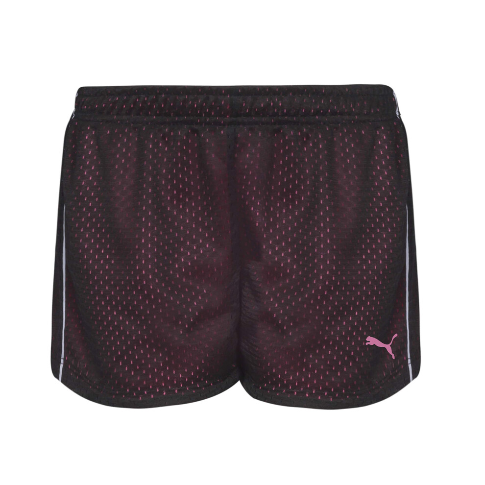 PUMA Big Girls' Active Double Mesh Short  Black  8-10 (Medium)