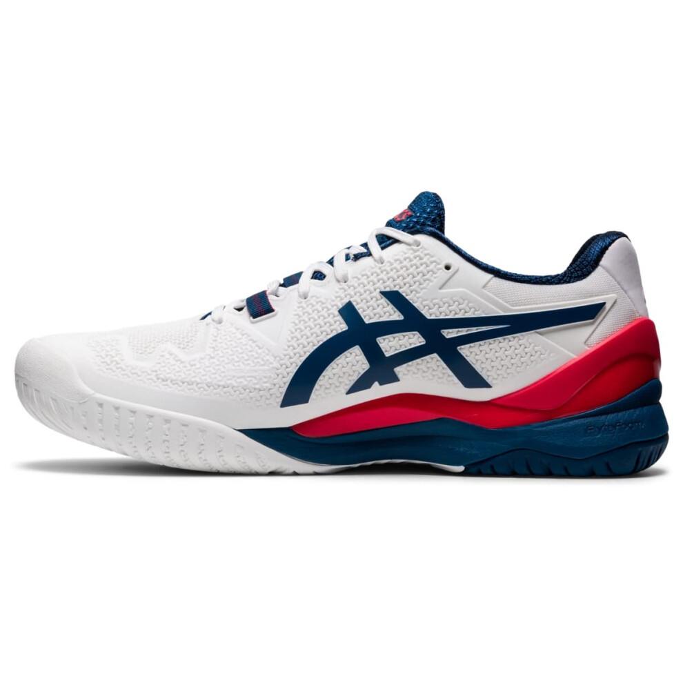 ASICS Men's Gel-Resolution 8 Tennis Shoes  14  White/MAKO Blue