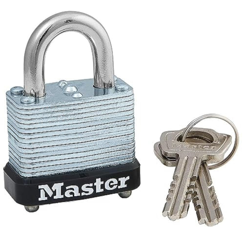 Master Lock 105D Wide Warded Padlock  1-1/8-inch  Steel Silver