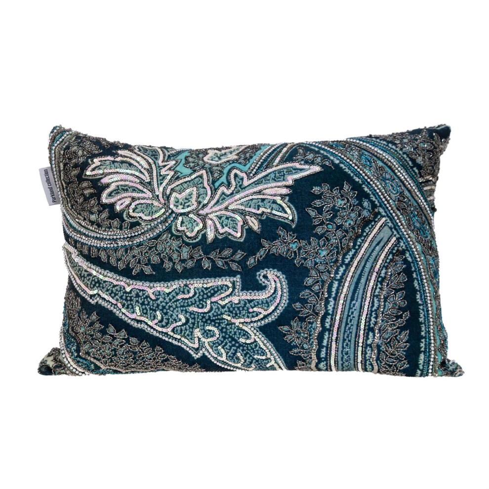 Coussin décoratif transitionnel Lilia de la collection Parkland, vert foncé