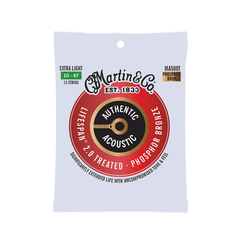 Martin Authentic Acoustic guitar Strings - Lifespan 20 Treated