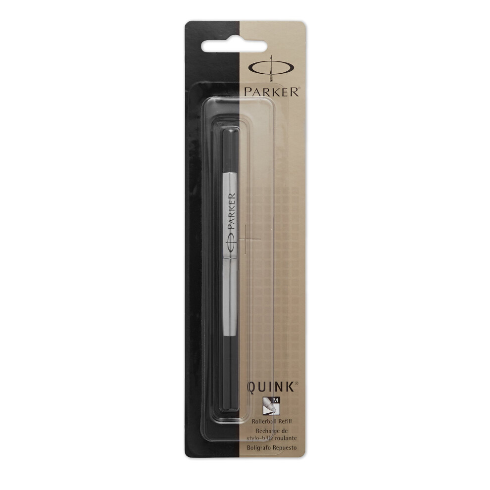 PARKER QUINK Rollerball Pen Ink Refill  Medium  Black  1 Count