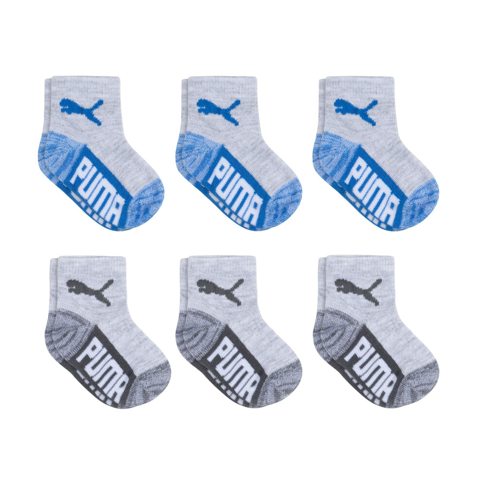 PUMA Baby 6 Pack Infant Anklet Socks  greyBlue  0-12 Months US