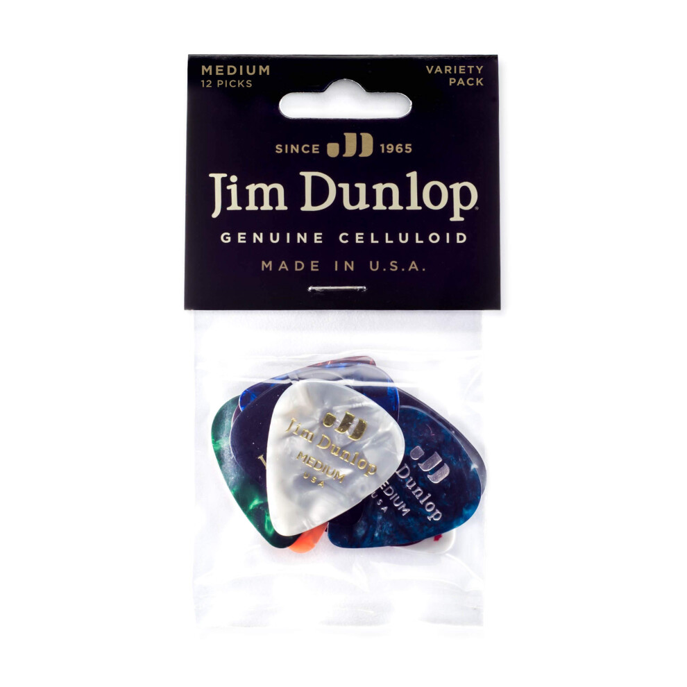 JIM DUNLOP celluloid Variety Pack Medium guitar Picks  12 Pack